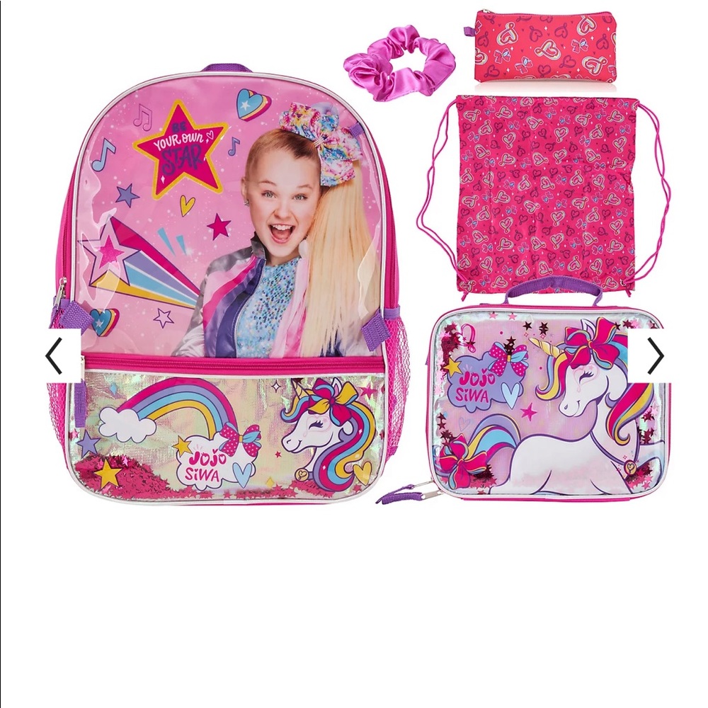 Jojo Siwa backpack NWT 5piece